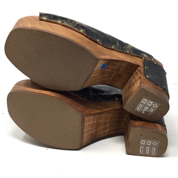 Bed Stu DEVA Mule Clogs Platform Sandal Black Lux Distressed Leather - Picture 9 of 14